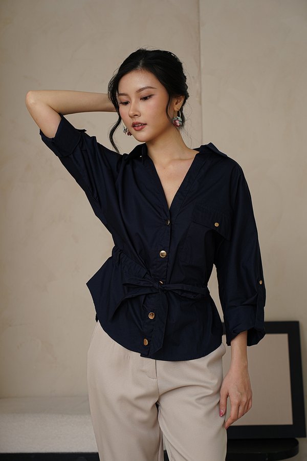 Cosmopolitan Feels Safari Shirt Navy Blue