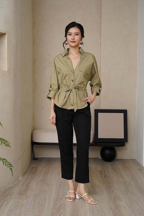 Cosmopolitan Feels Safari Shirt Khaki Green