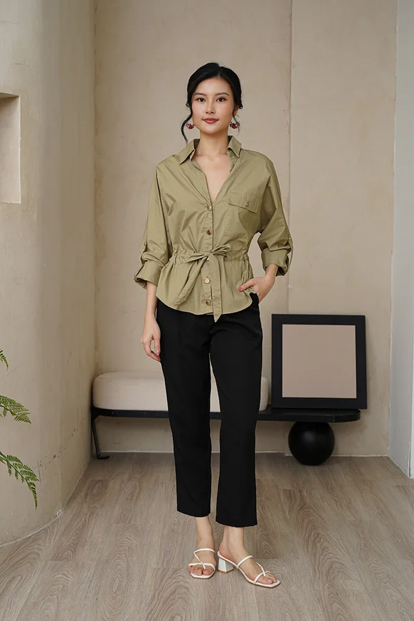 Cosmopolitan Feels Safari Shirt Khaki Green