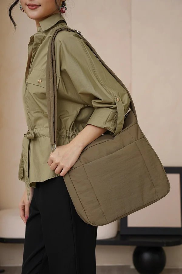 Puffer Plaudits Padded Crossbody Bag Etoupe