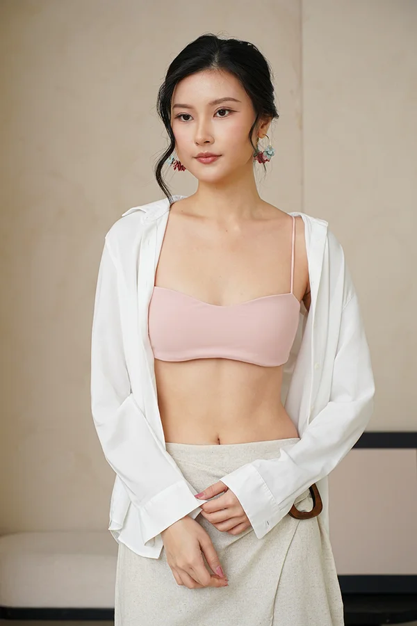 Basic Padded Cami Bra Top Nude Pink