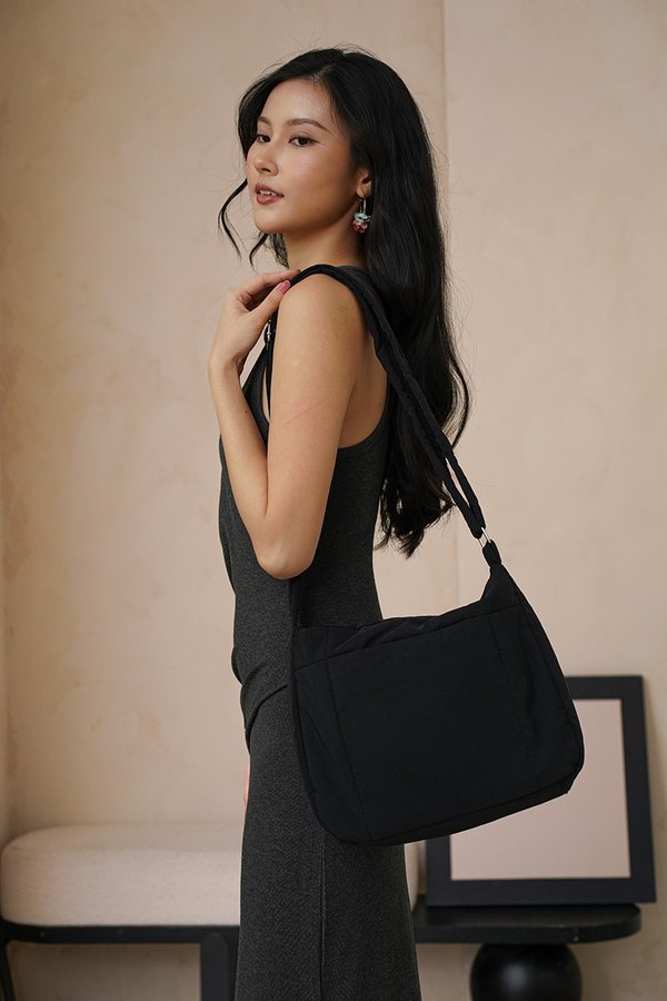 Puffer Plaudits Padded Crossbody Bag Black