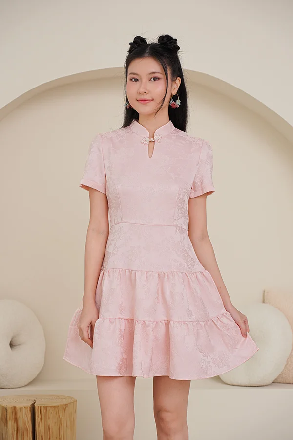 Flourishing Frontiers Cheongsam Dress Pink