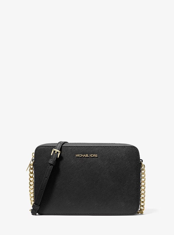 Michael Kors Saffiano Leather Camera Crossbody Bag Black