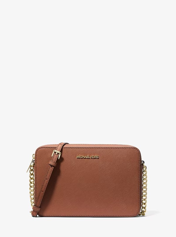 Michael Kors Saffiano Leather Camera Crossbody Bag Luggage