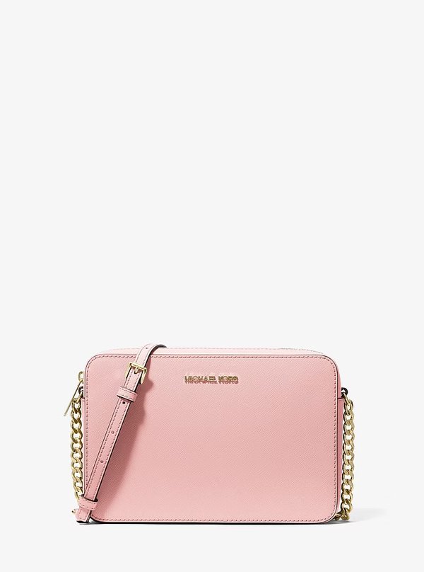 Michael Kors Saffiano Leather Camera Crossbody Bag Powder Blush