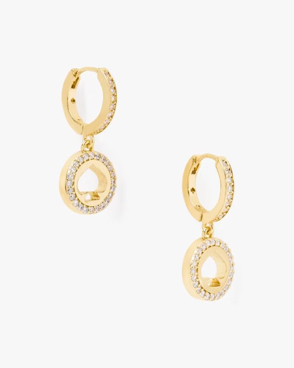 Kate Spade Spot The Spade Pave Huggies Gold