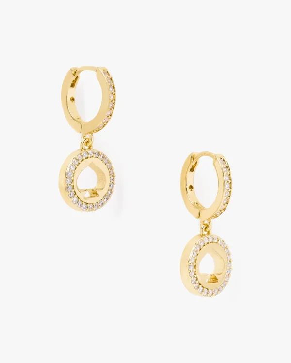 Kate Spade Spot The Spade Pave Huggies Gold