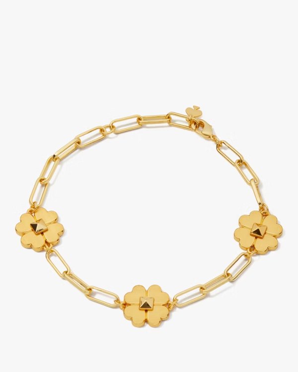 Kate Spade Spades & Studs Chain Link Bracelet Gold