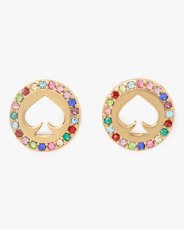 Kate Spade Spot The Spade Pave Halo Spade Studs Multi