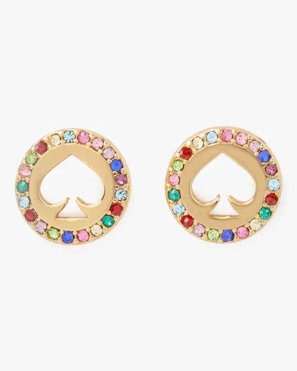 Kate Spade Spot The Spade Pave Halo Spade Studs Multi