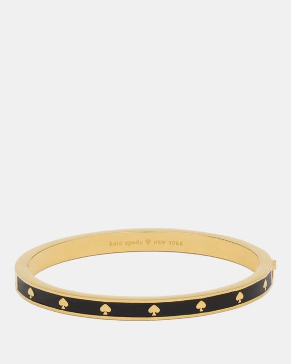 Kate Spade Spot The Spade Enamel Hinged Bangle Black