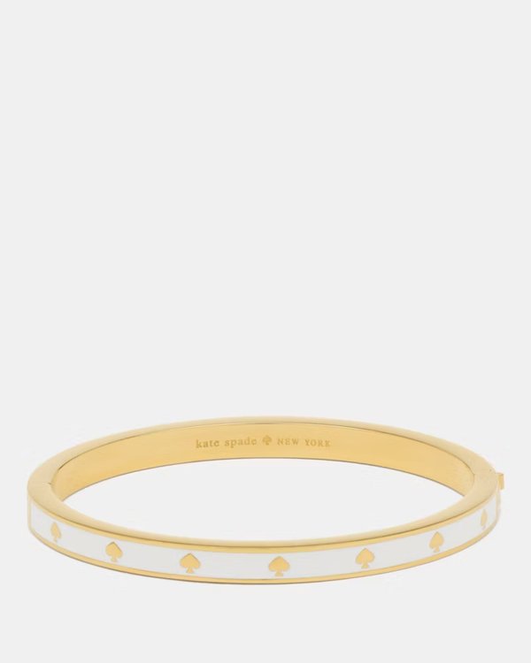 Kate Spade Spot The Spade Enamel Hinged Bangle White