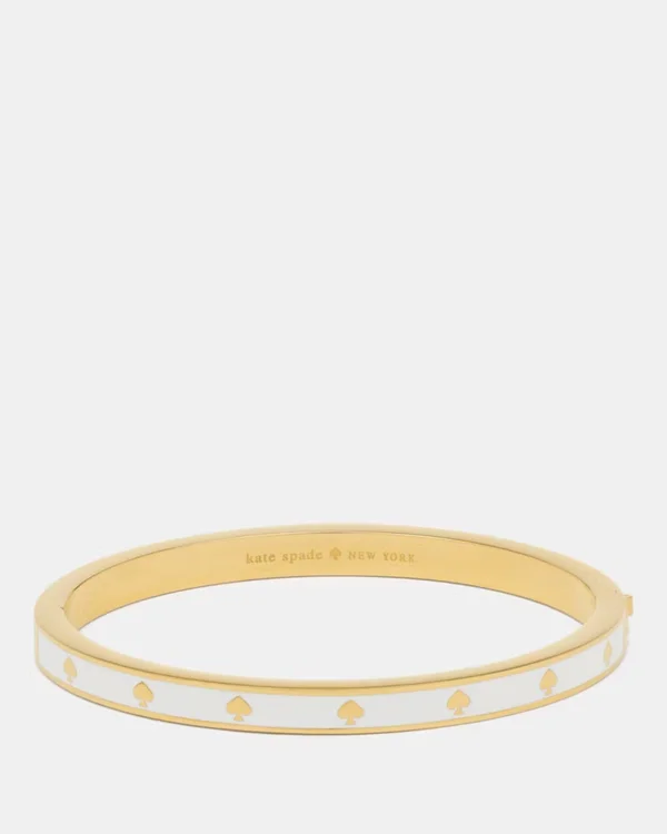 Kate Spade Spot The Spade Enamel Hinged Bangle White