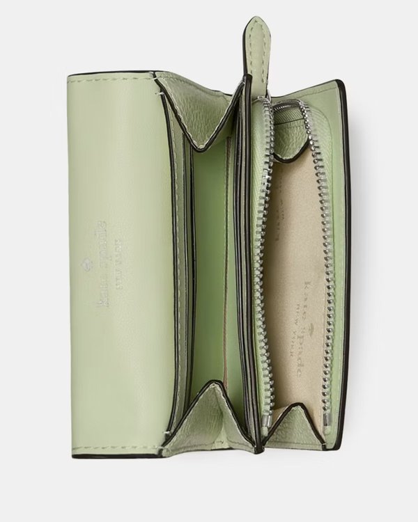 Kate Spade Kayla Small L-Zip Wallet Lime Frosting