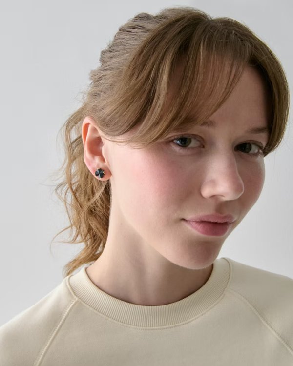 Kate Spade Flower Studs Black