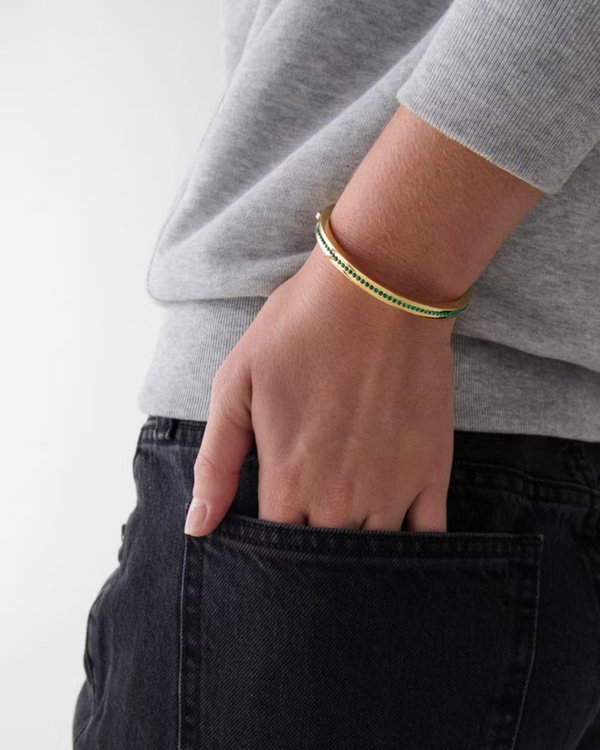 Kate Spade Ring It Up Pave Bangle Emerald