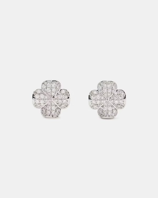 Kate Spade Flower pave studs Silver