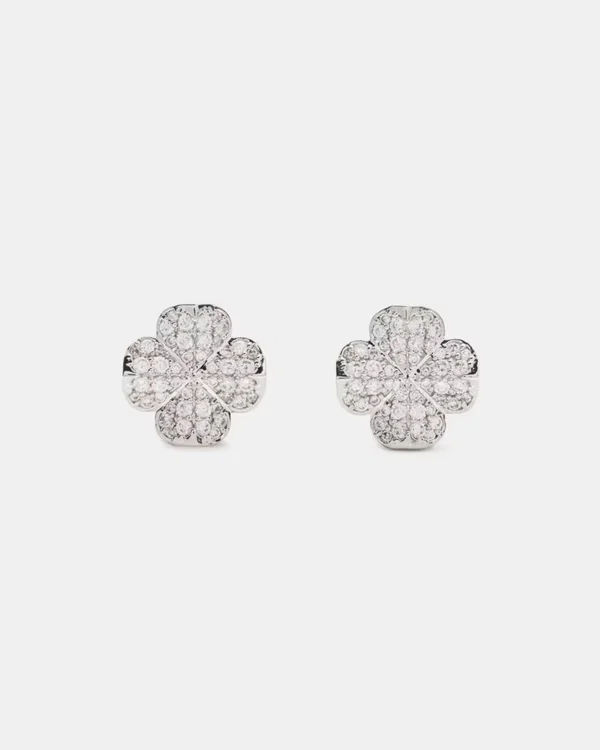 Kate Spade Flower pave studs Silver