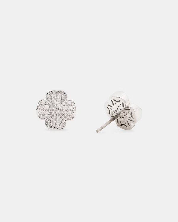 Kate Spade Flower pave studs Silver