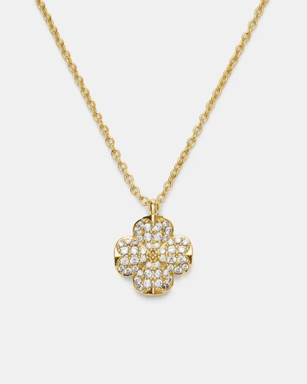 Kate Spade Flower Pave Mini Pendant Gold