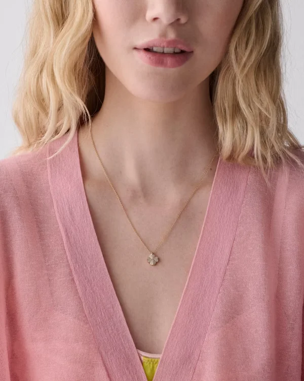 Kate Spade Flower Pave Mini Pendant Gold