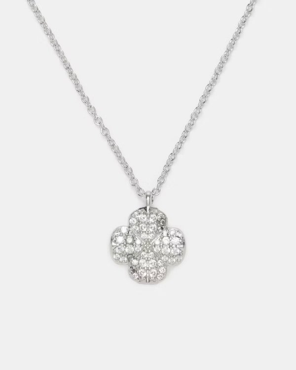 Kate Spade Flower Pave Mini Pendant Silver