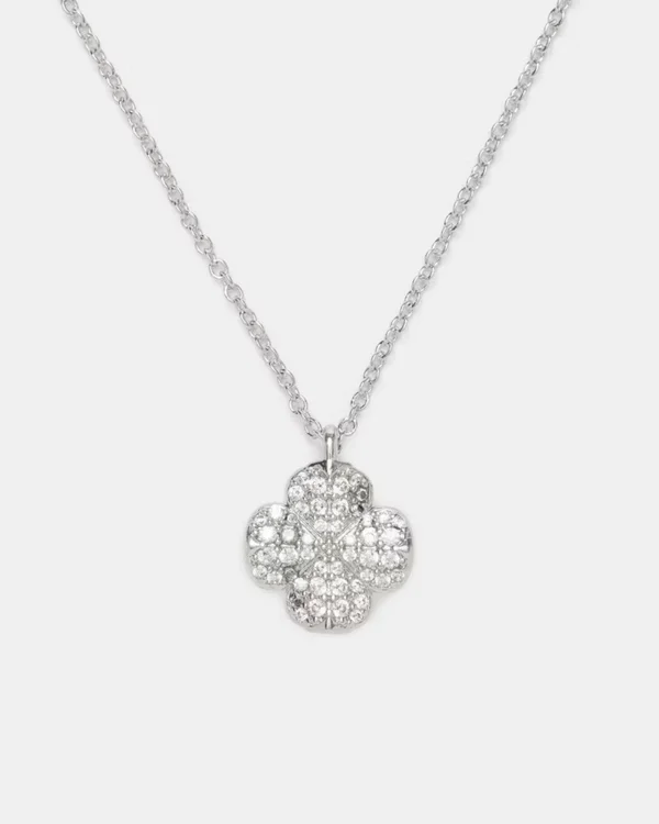 Kate Spade Flower Pave Mini Pendant Silver