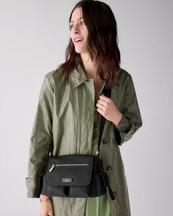 Kate Spade Carter Nylon Messenger Cargo Crossbody Bag Black