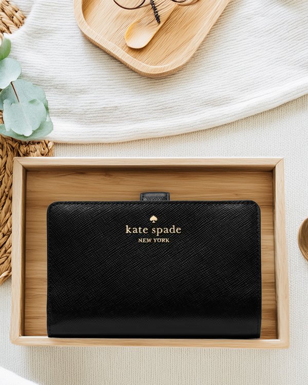 Kate Spade Saffiano Medium Bifold Wallet Black