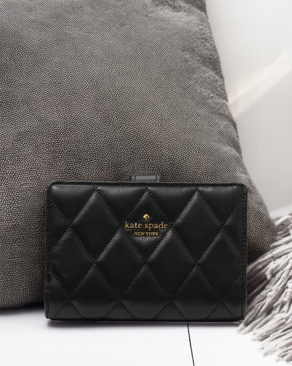 Kate Spade Quilted Medium Bifold Wallet Black