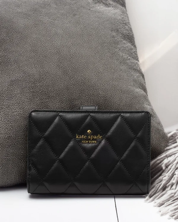 Kate Spade Quilted Medium Bifold Wallet Black