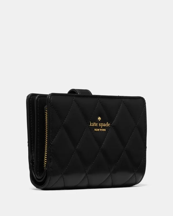 Kate Spade Quilted Medium Bifold Wallet Black