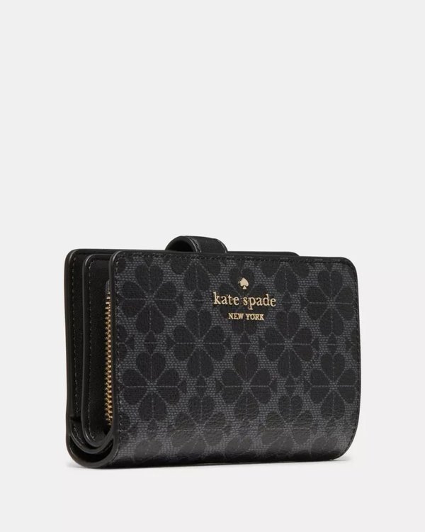 Kate Spade Flower Medium Bifold Wallet Black