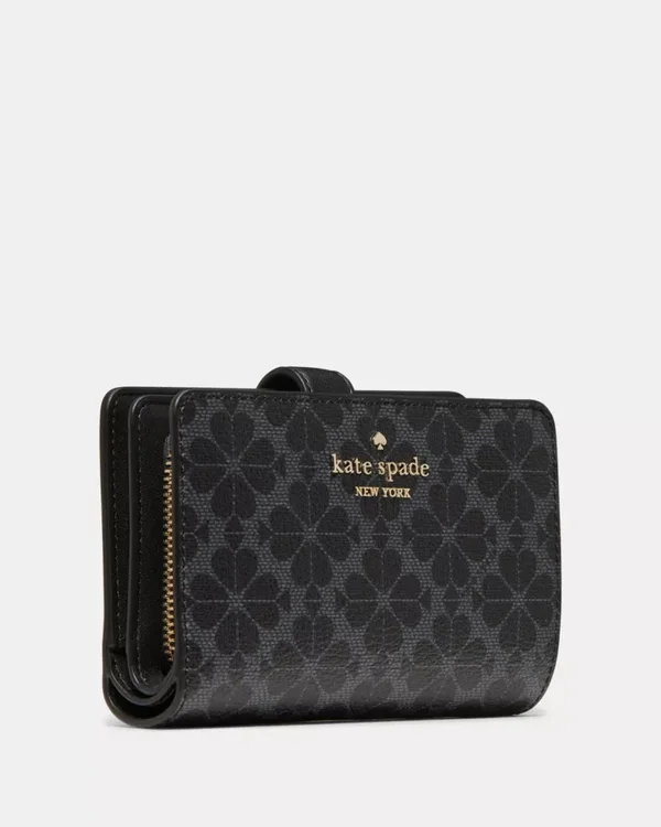 Kate Spade Flower Medium Bifold Wallet Black