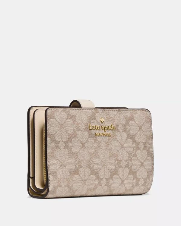Kate Spade Flower Medium Bifold Wallet Beige