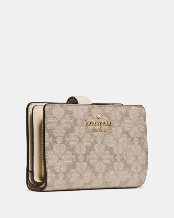 Kate Spade Flower Medium Bifold Wallet Beige