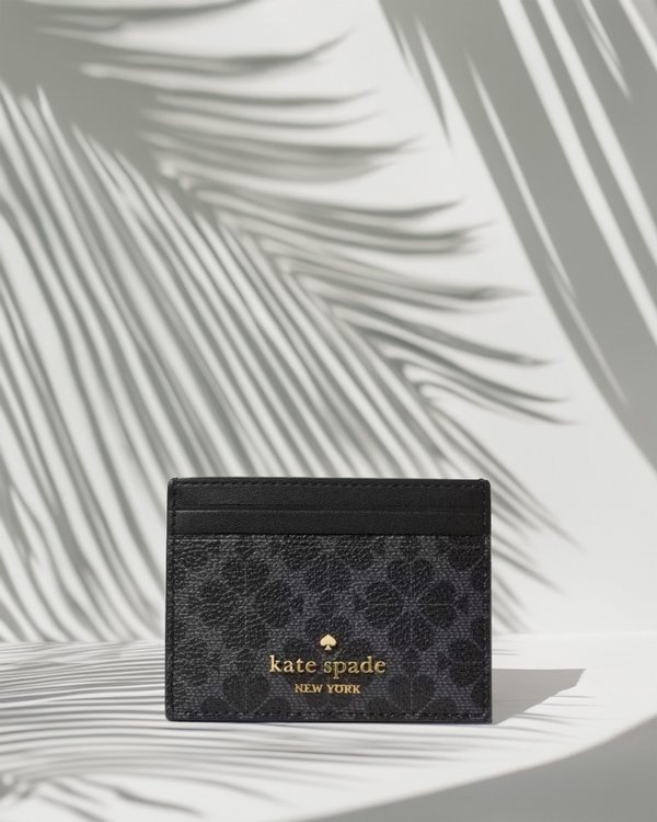 Kate Spade Flower Small Slim Card Holder Black