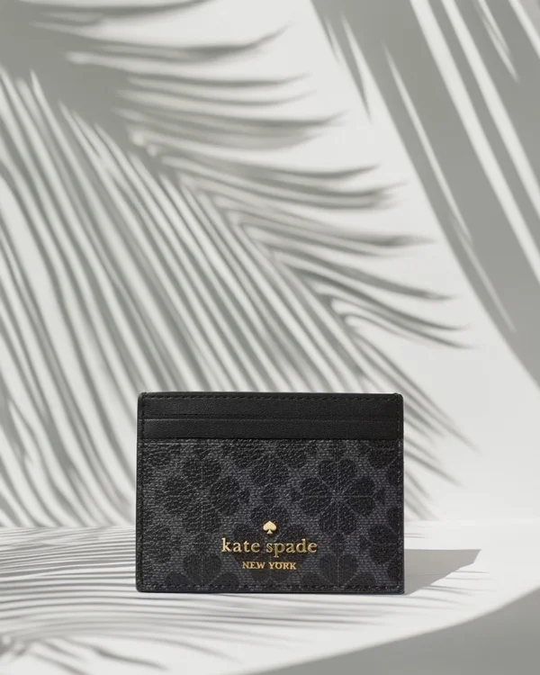 Kate Spade Flower Small Slim Card Holder Black