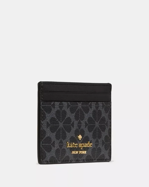 Kate Spade Flower Small Slim Card Holder Black