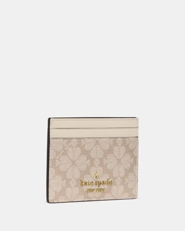 Kate Spade Flower Small Slim Card Holder Dark Beige Moon Dust