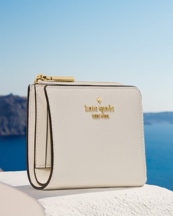 Kate Spade Small L Zip Wallet Cashew Milk