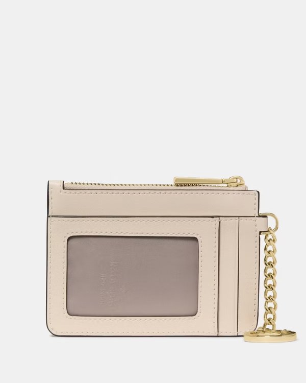 Kate Spade Flower Key Ring Card Holder Beige