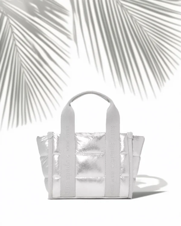 Kate Spade Kip Puffy Mini Tote Silver
