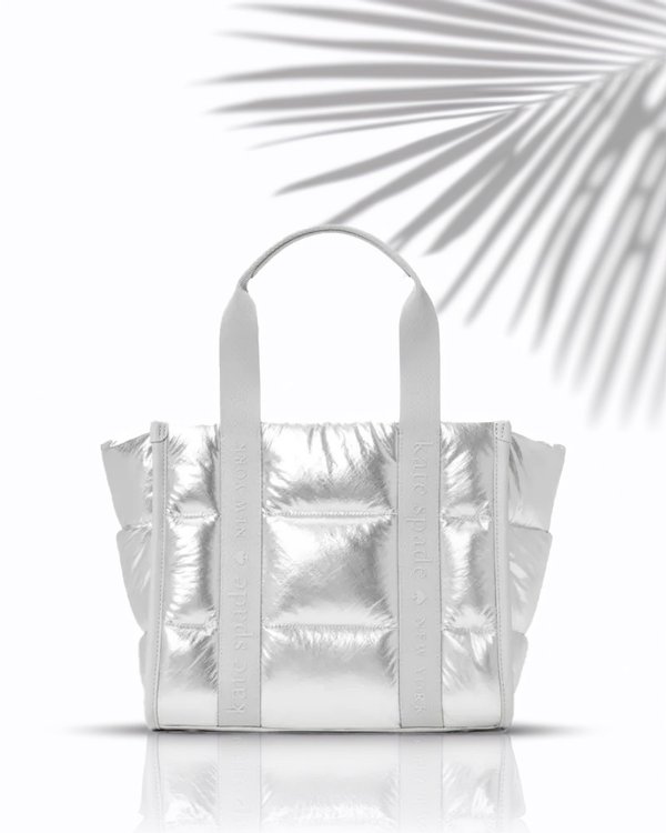 Kate Spade Kip Puffy Small Tote Silver