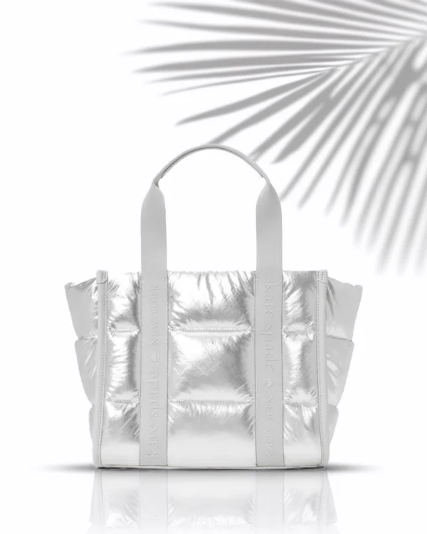 Kate Spade Kip Puffy Small Tote Silver