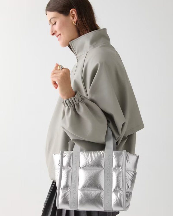 Kate Spade Kip Puffy Small Tote Silver