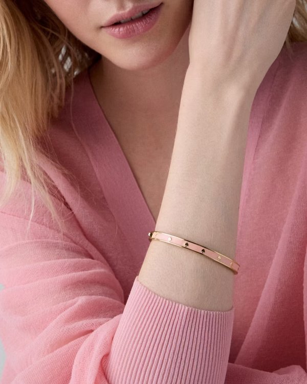 Kate Spade Spot The Spade Enamel Hinged Bangle Pink