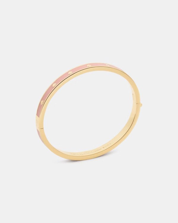 Kate Spade Spot The Spade Enamel Hinged Bangle Pink