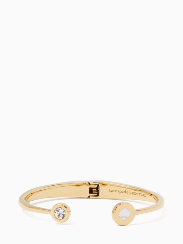 Kate Spade Spot The Spade Open Hinge Bangle White